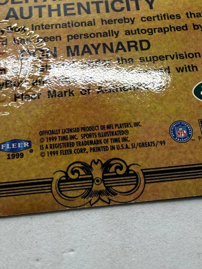 1999 Sports Illustrated Greats of the Game Don Maynard Autograph Jets Fleer - thriftgoblinTrading Card
