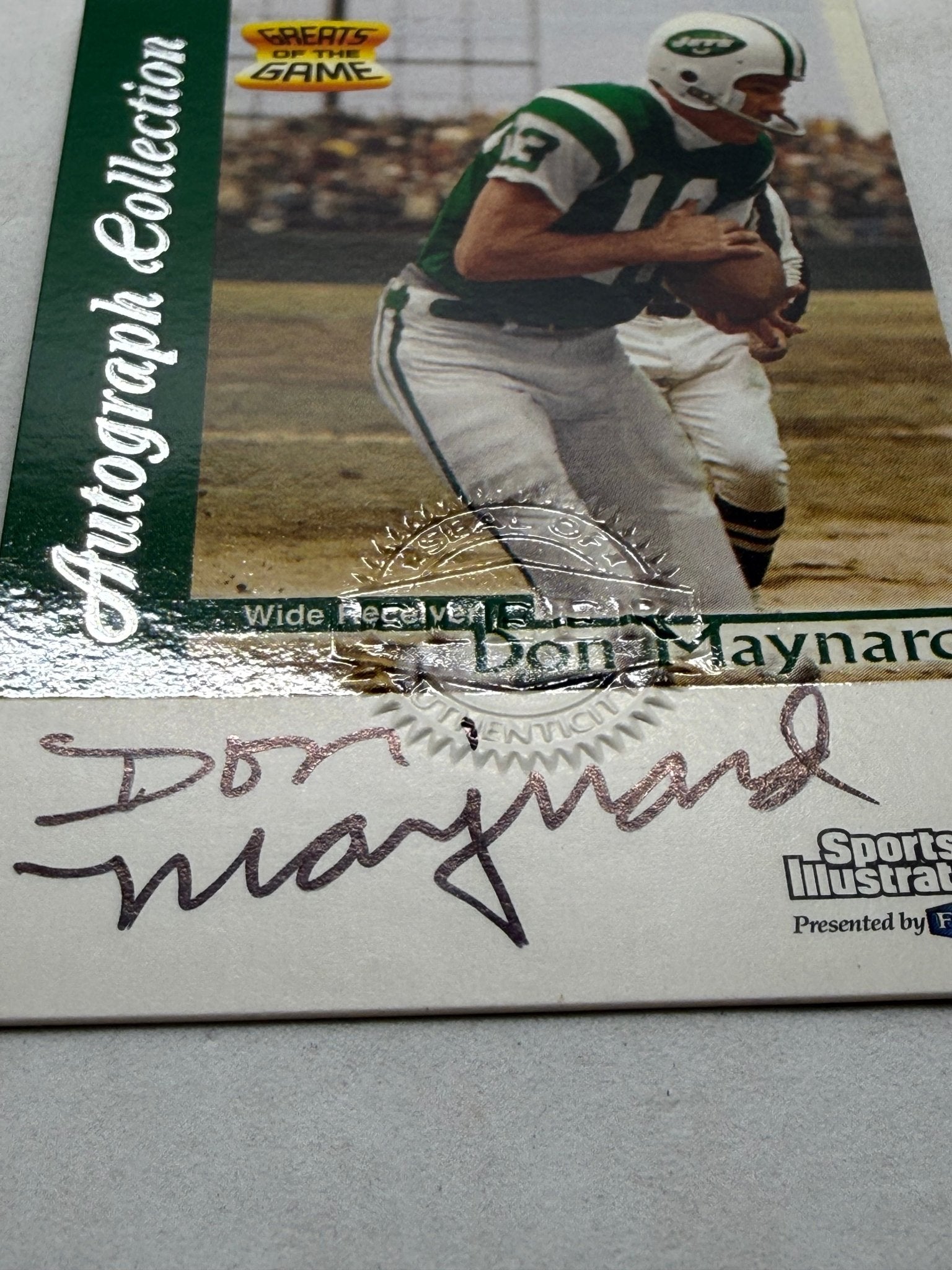 1999 Sports Illustrated Greats of the Game Don Maynard Autograph Jets Fleer - thriftgoblinTrading Card