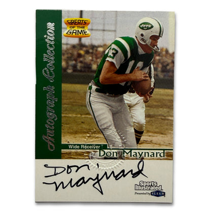 1999 Sports Illustrated Greats of the Game Don Maynard Autograph Jets Fleer - Thrift GoblinTrading Card