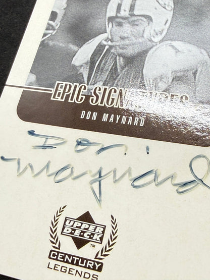 1999 Upper Deck Century Legends Don Maynard Epic Signatures Cut Auto Jets - thriftgoblinTrading Card