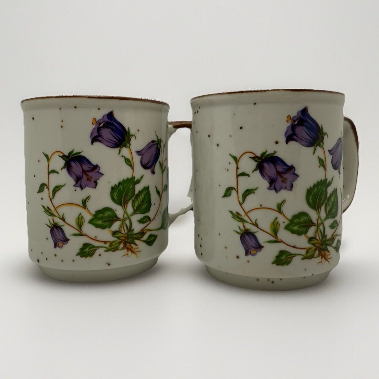Set Hearthside Buffet Ware 552 Speckled Purple Bell Flower Coffee Mug Japan CD21