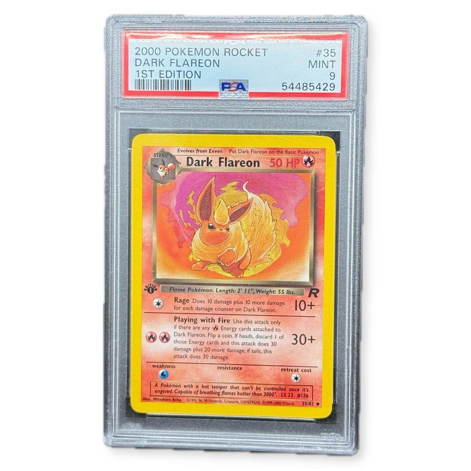 2000 Pokemon 1st Edition Rocket TCG 35 Dark Flareon PSA 9 MINT - thriftgoblin