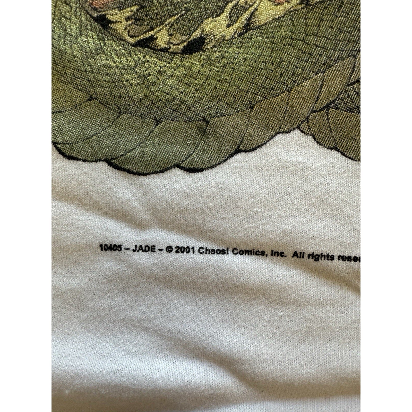 2001 Chaos Comics Jade XL Shirt Dragon Lashley Art RARE Topps Indy Comic Tee - thriftgoblin