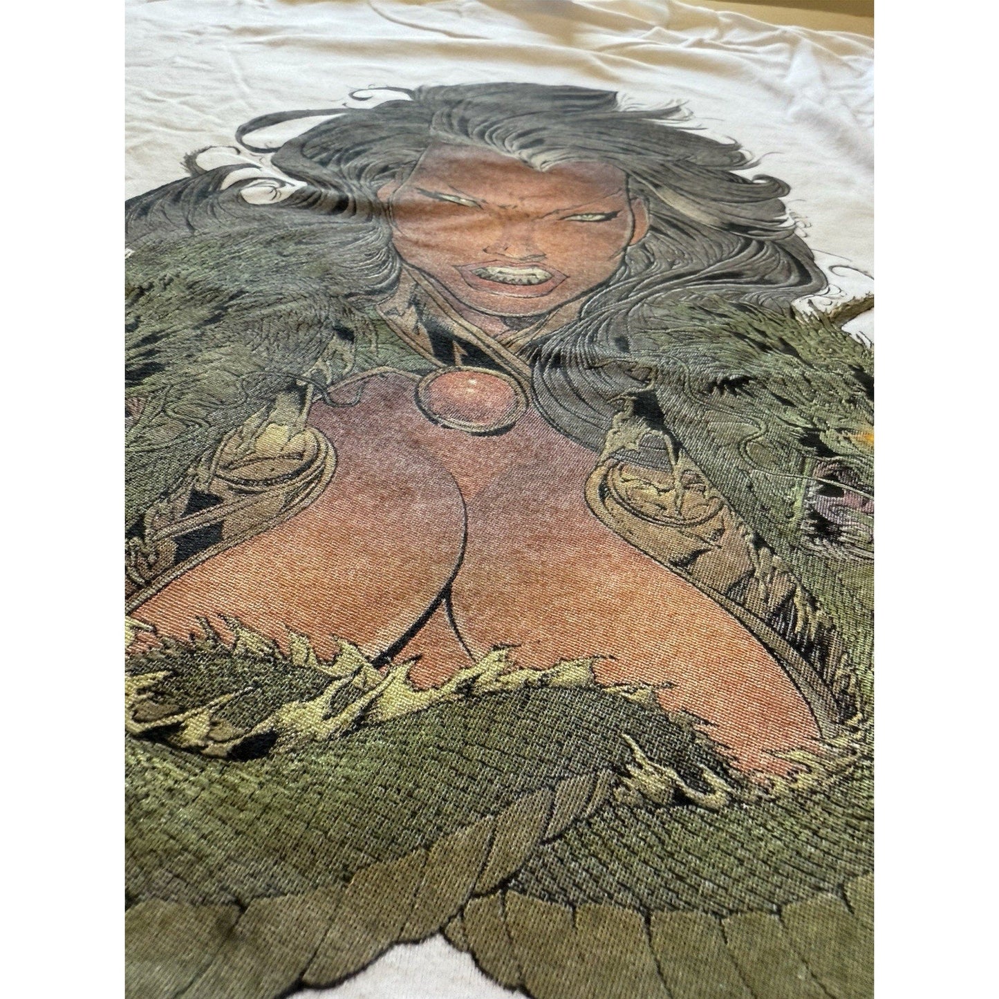 2001 Chaos Comics Jade XL Shirt Dragon Lashley Art RARE Topps Indy Comic Tee - thriftgoblin