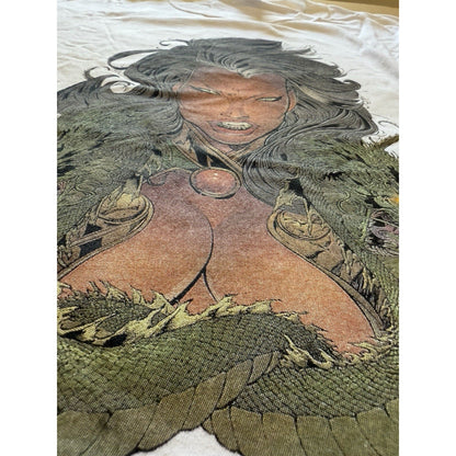 2001 Chaos Comics Jade XL Shirt Dragon Lashley Art RARE Topps Indy Comic Tee - thriftgoblin