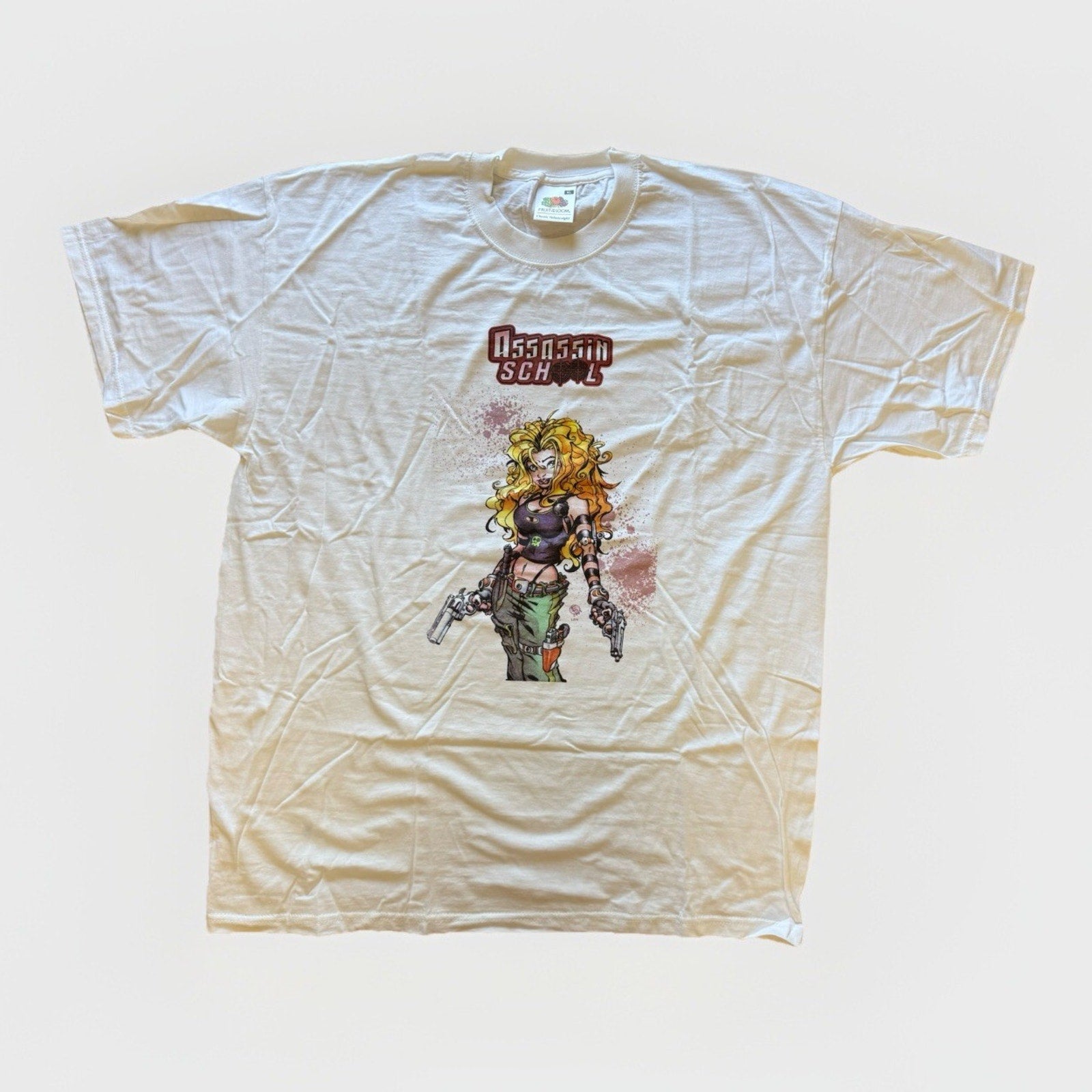 2003 Assassin School Shirt XL Fruit of the Loom Comic Babe AP Comics T-shirt - thriftgoblin
