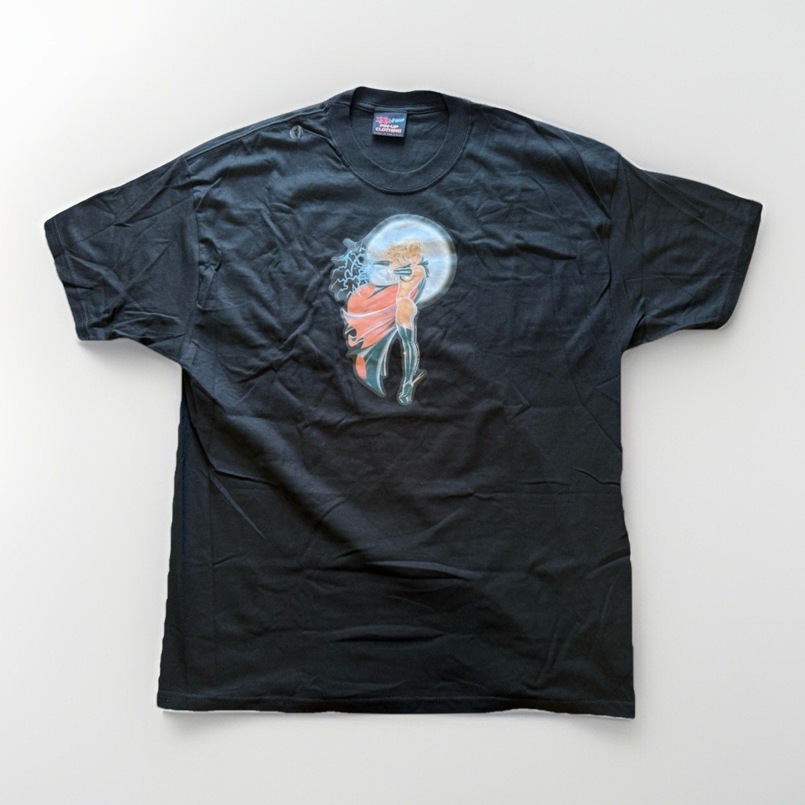2004 XXXtreme Pin-Up Shirt XL Armando Huerta Lightning Nude Moon Deadstock USA - thriftgoblinT-Shirt