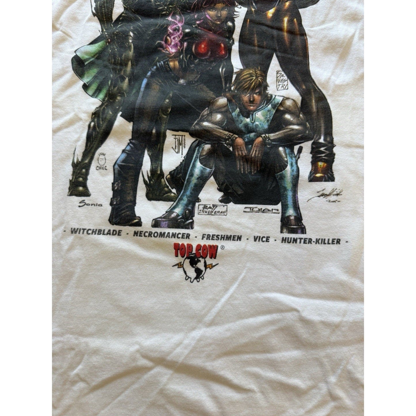 2005 Top Cow World Tour XL Shirt Witchblade Hunter - Killer Freshmen Comic Con 06 - thriftgoblin