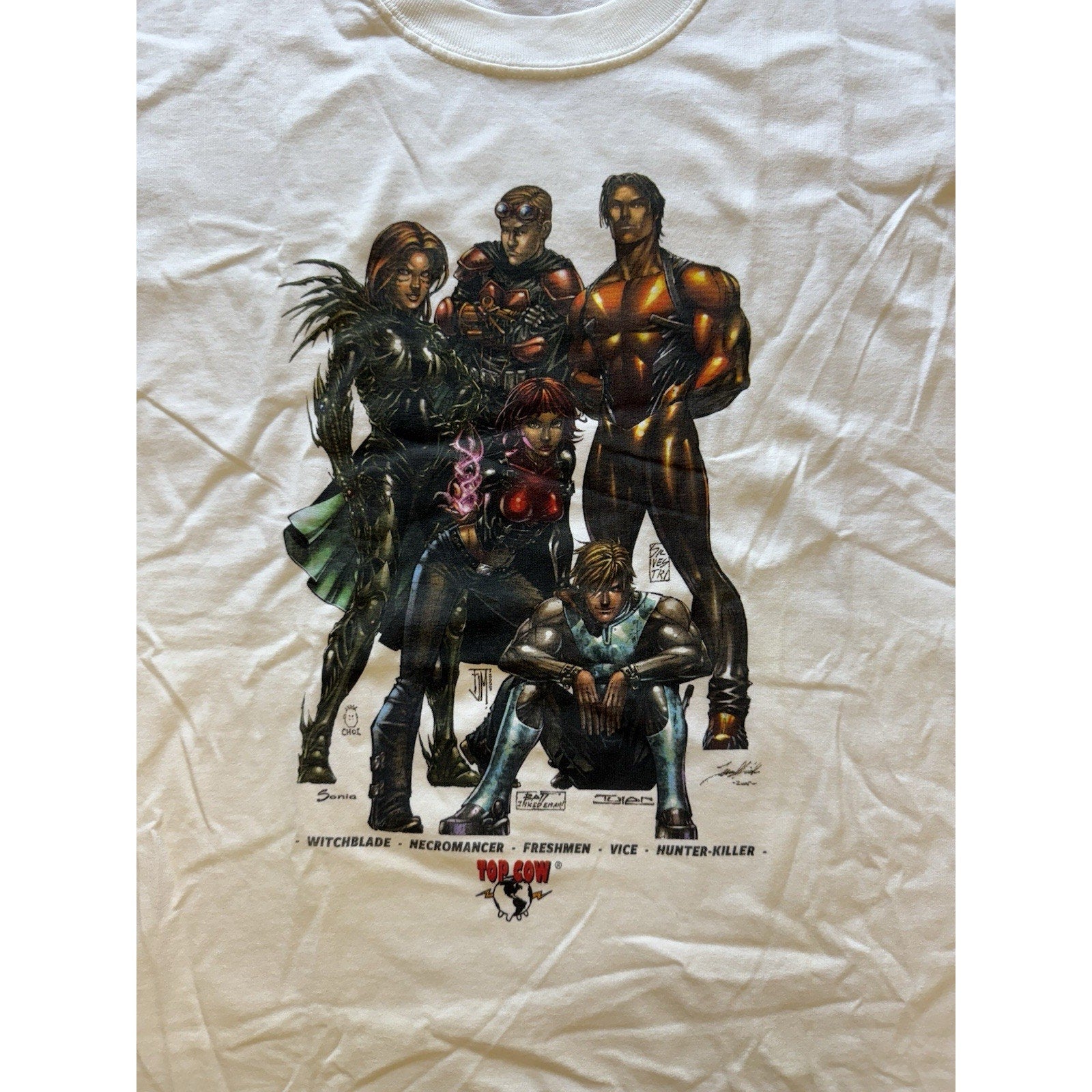 2005 Top Cow World Tour XL Shirt Witchblade Hunter - Killer Freshmen Comic Con 06 - thriftgoblin