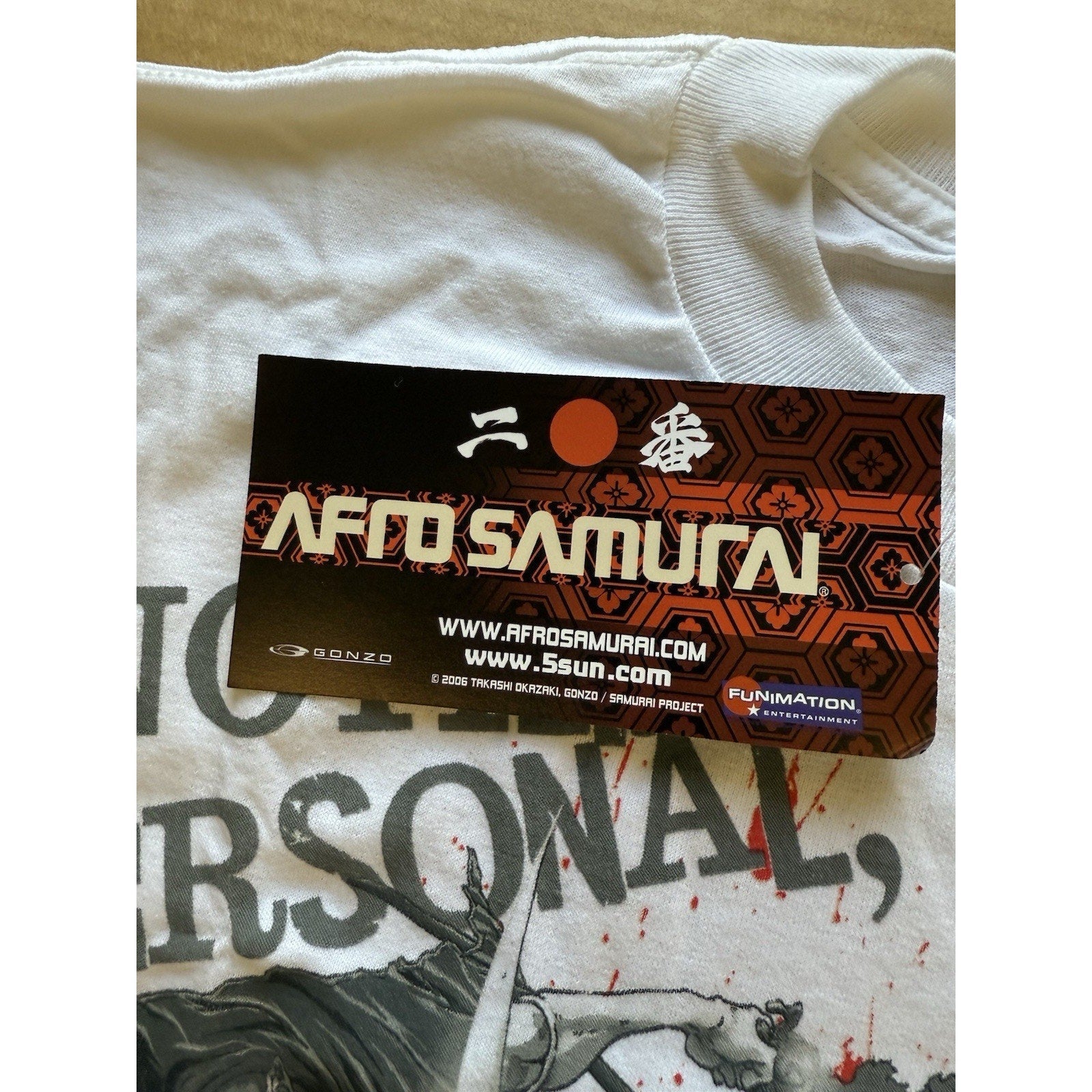 2007 Afro Samurai XL Shirt Nothing Personal Revenge OG Gonzo Anime WuTang White - thriftgoblin
