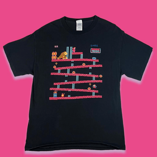 2007 Mario And Donkey Kong crewneck T-shirt Short Sleeve Retro L - thriftgoblin