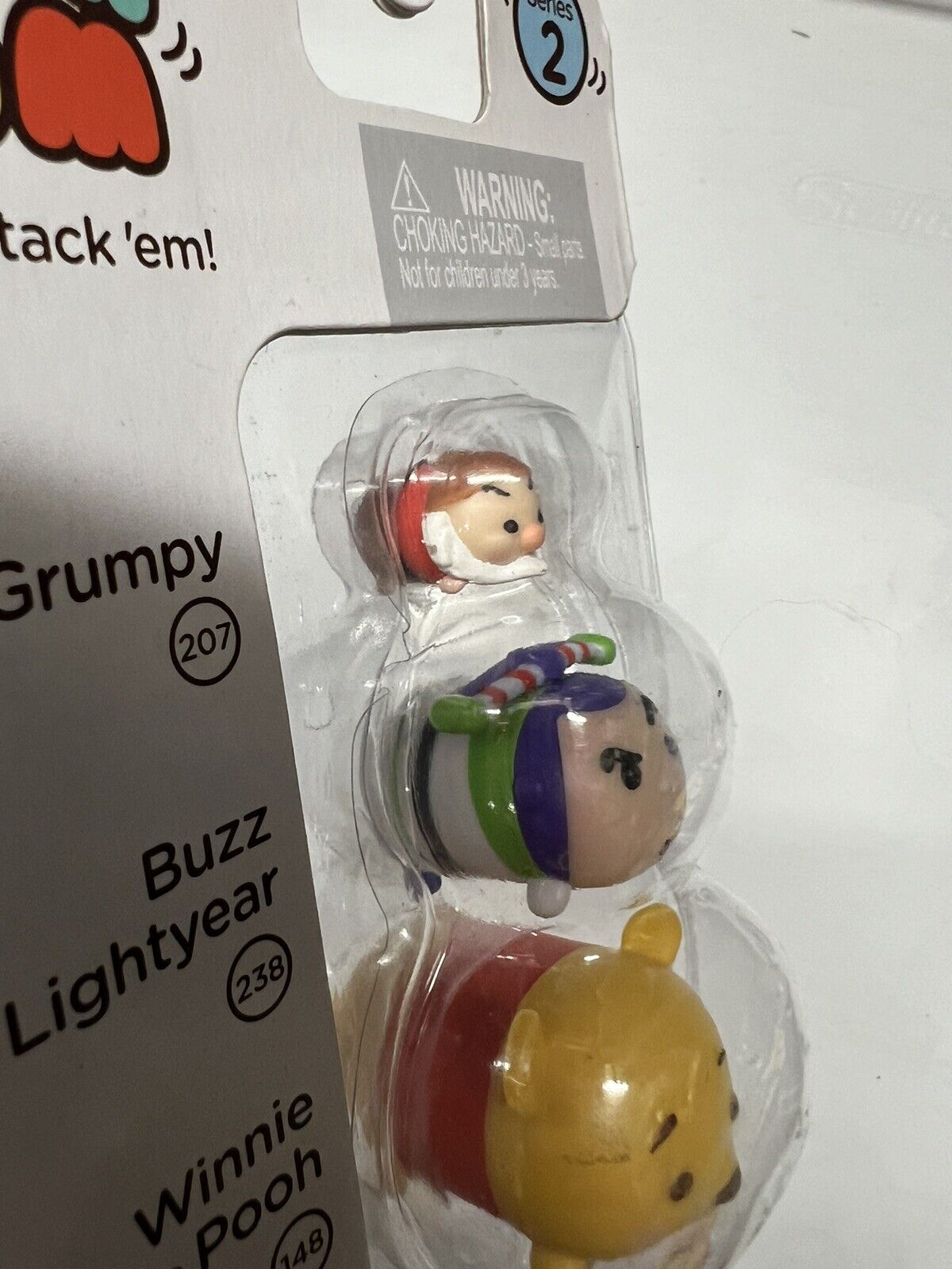 2016 Disney Tsum Tsum Series 2 Grumpy 207, Buzz Lightyear 238, Winnie Pooh 148 - thriftgoblin