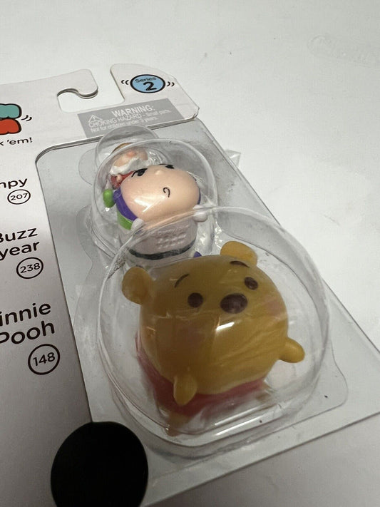 2016 Disney Tsum Tsum Series 2 Grumpy 207, Buzz Lightyear 238, Winnie Pooh 148 - thriftgoblin