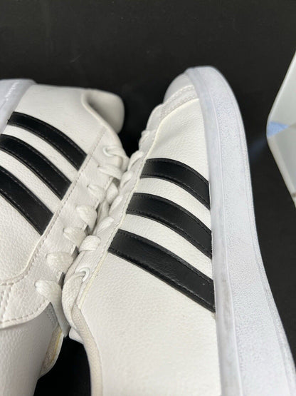 2018 Adidas Women’s Size 8 Cloudfoam Advantage White/Black 3 Stripe Shoes 28Y001 - thriftgoblin