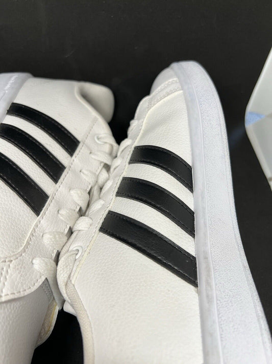 2018 Adidas Women’s Size 8 Cloudfoam Advantage White/Black 3 Stripe Shoes 28Y001 - thriftgoblin
