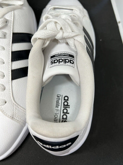 2018 Adidas Women’s Size 8 Cloudfoam Advantage White/Black 3 Stripe Shoes 28Y001 - thriftgoblin