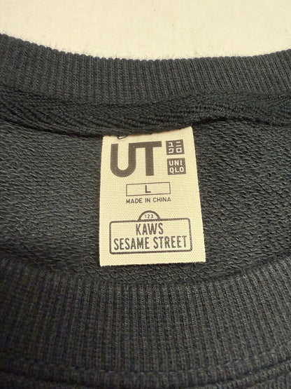 2018 Uniqlo x Kaws x Sesame Street XX Sweatshirt Black Crewneck Sweater Mens L - thriftgoblin