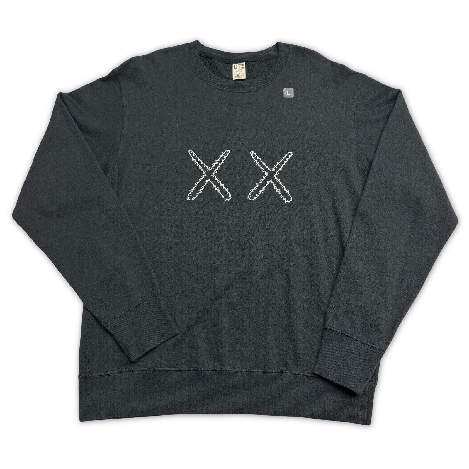 2018 Uniqlo x Kaws x Sesame Street XX Sweatshirt Black Crewneck Sweater Mens L - thriftgoblin