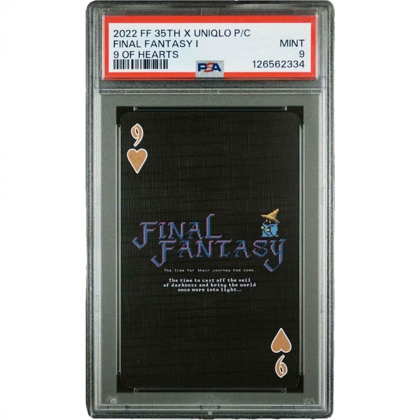2022 FINAL FANTASY 35TH X UNIQLO PLAYING CARDS 9 OF HEARTS FINAL FANTASY I PSA 9 - thriftgoblin