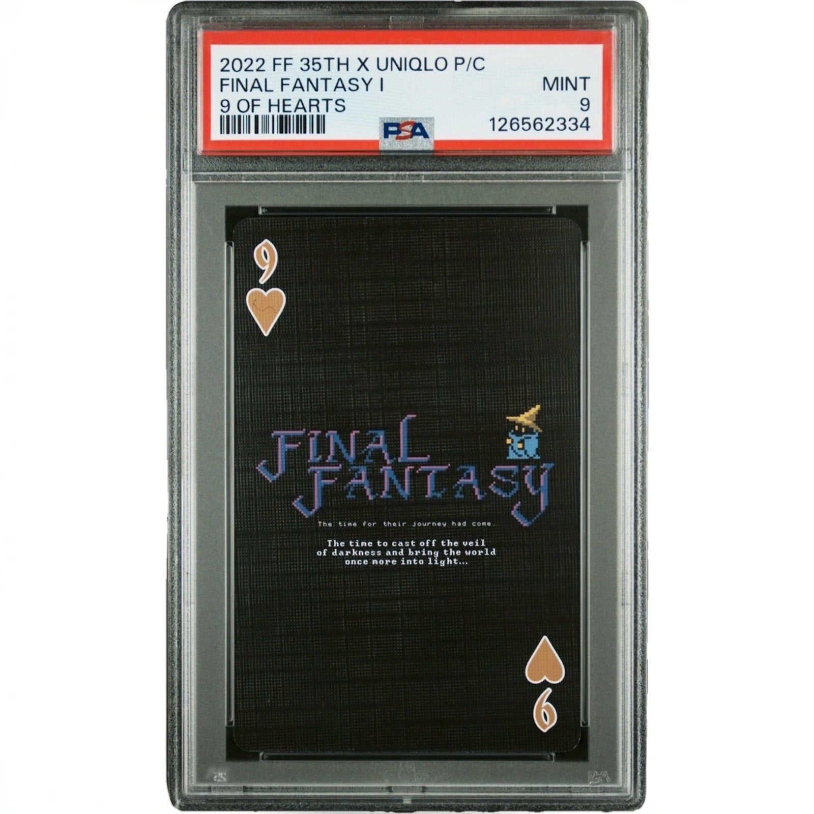 2022 FINAL FANTASY 35TH X UNIQLO PLAYING CARDS 9 OF HEARTS FINAL FANTASY I PSA 9 - thriftgoblin