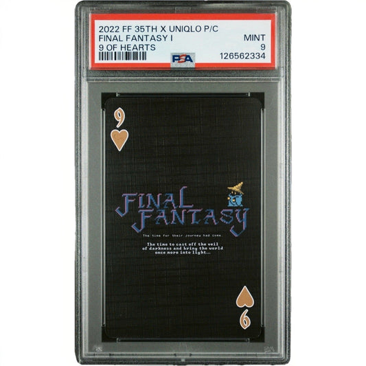 2022 FINAL FANTASY 35TH X UNIQLO PLAYING CARDS 9 OF HEARTS FINAL FANTASY I PSA 9 - thriftgoblin