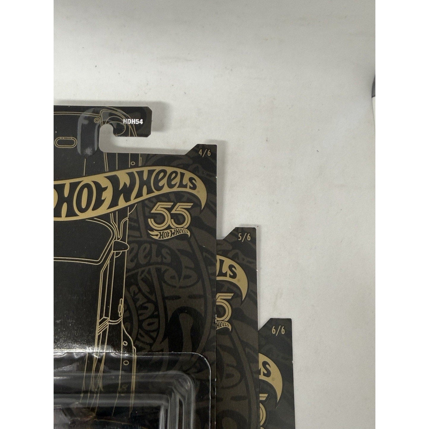 2023 Hot Wheels 55th Anniversary Black Gold Complete Set 6/6 HDH54 Porsche Gtr - thriftgoblin