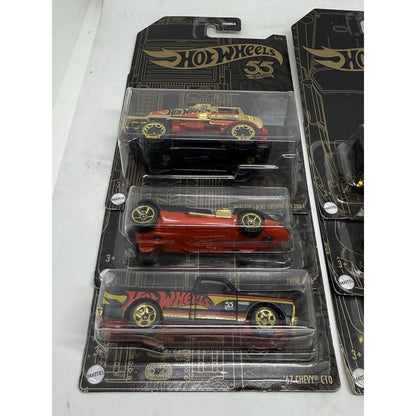 2023 Hot Wheels 55th Anniversary Black Gold Complete Set 6/6 HDH54 Porsche Gtr - thriftgoblin