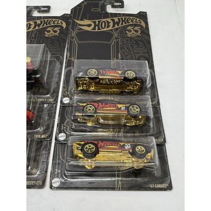 2023 Hot Wheels 55th Anniversary Black Gold Complete Set 6/6 HDH54 Porsche Gtr - thriftgoblin