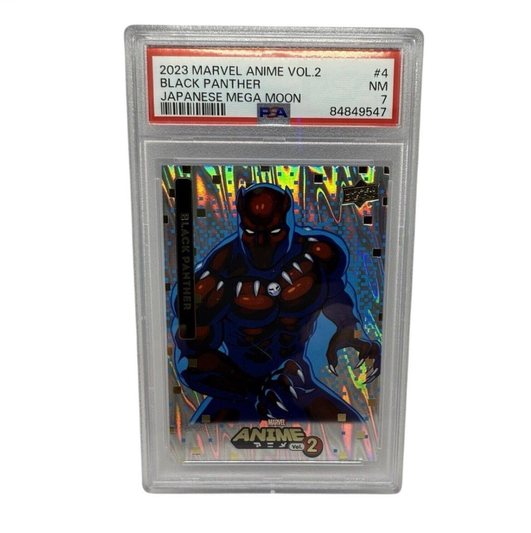 2023 Upper Deck Marvel Anime Black Panther Mega Moon Card PSA 7 - Thrift GoblinTrading Card