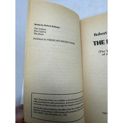 The Beast - Robert Stallman - 1982 Pocket Book Paperback Timescape TRILOGY USA