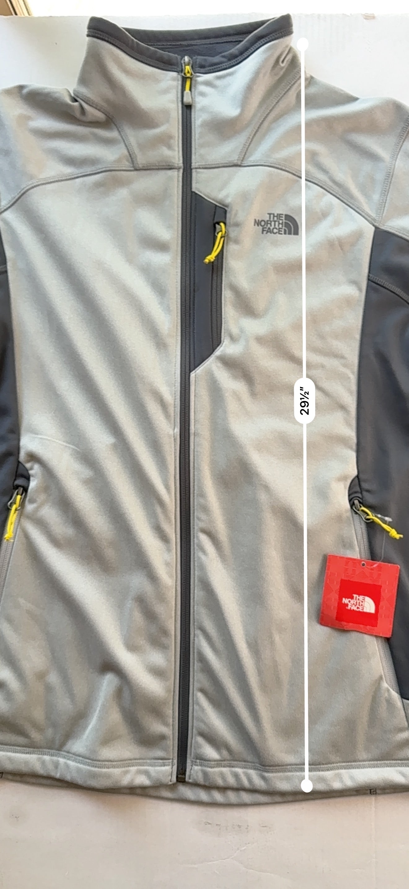 The North Face 100 Weight Cinder Full Zip Fleece Jacket Mens L Light Grey NWT