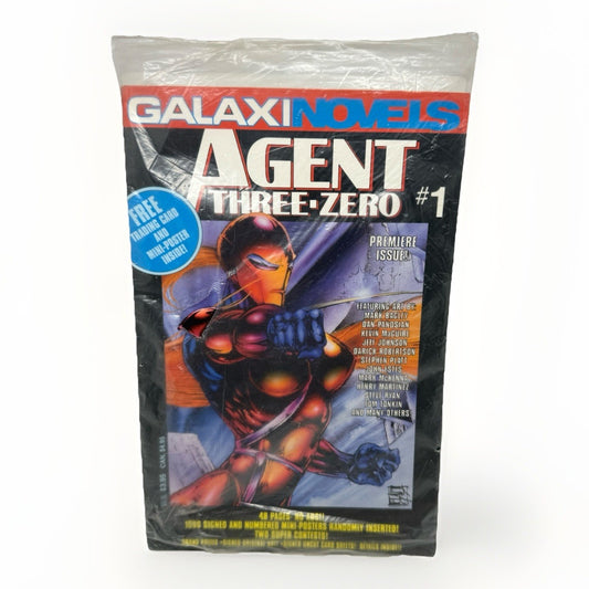 Agent Three-Zero #1 Galaxi Novels 1993 Comic w Card and Poster Bagged New Sealed