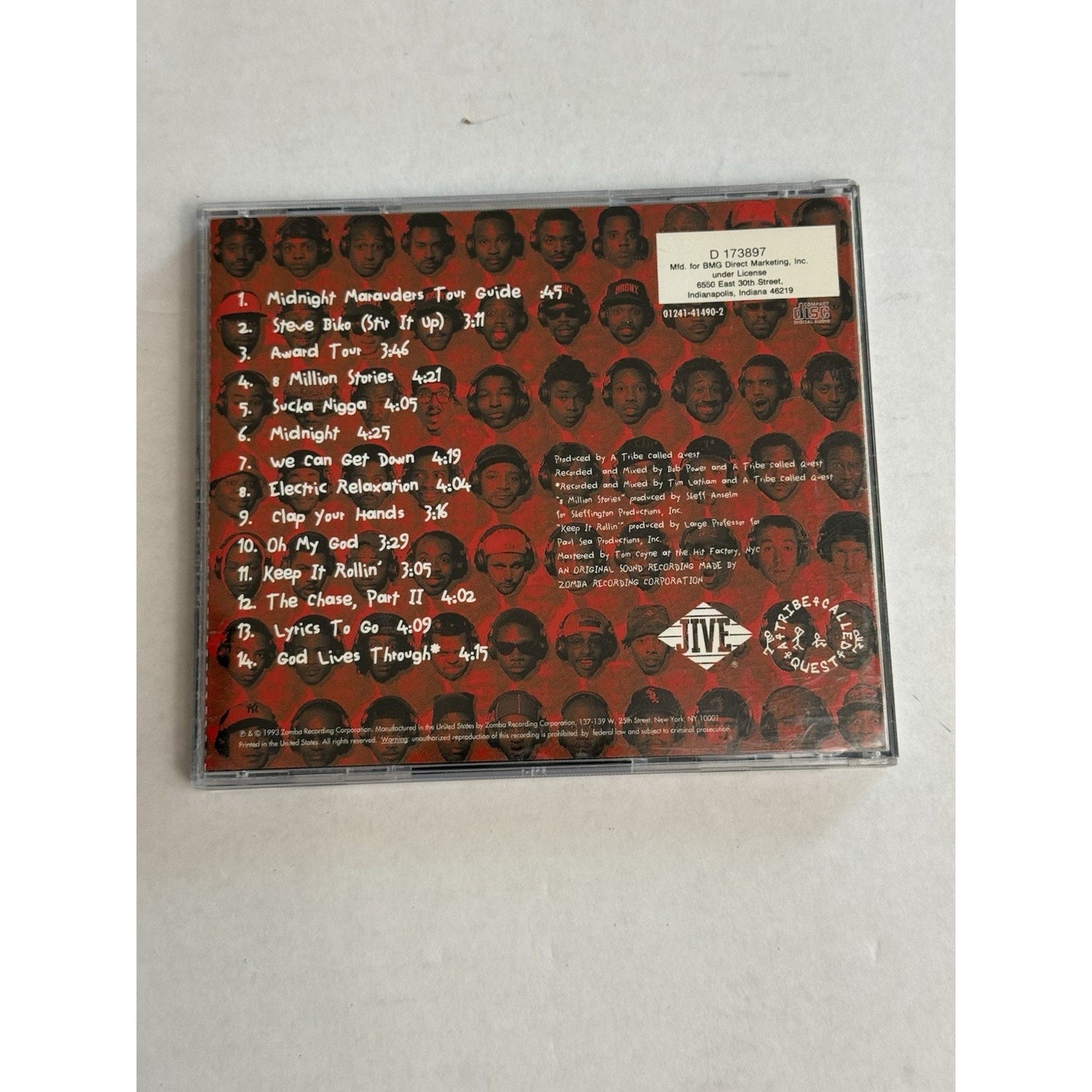 A Tribe Called Quest Midnight Marauders CD 1993 Jive Records BMG Club Edition 93