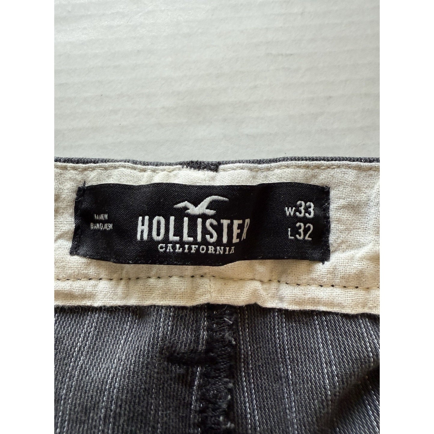 Hollister Epic Flex Taper Pants W33 L32 Gray Pinstripe Men’s Casual Stret