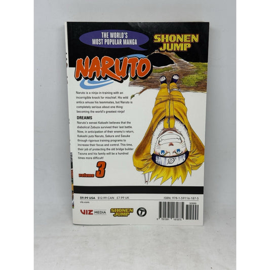 Naruto Vol 3 Manga Masashi Kishimoto Shonen Jump Graphic Novel Kakashi 2003