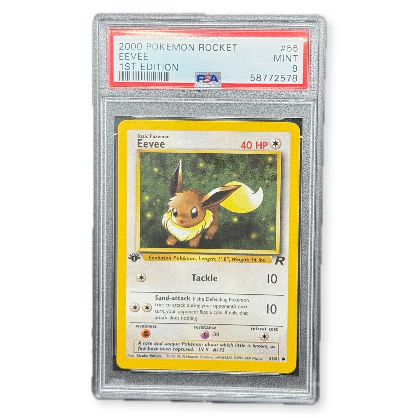 Pokémon Team Rockets Eevee 1st Edition PSA 9 #55 Graded Card