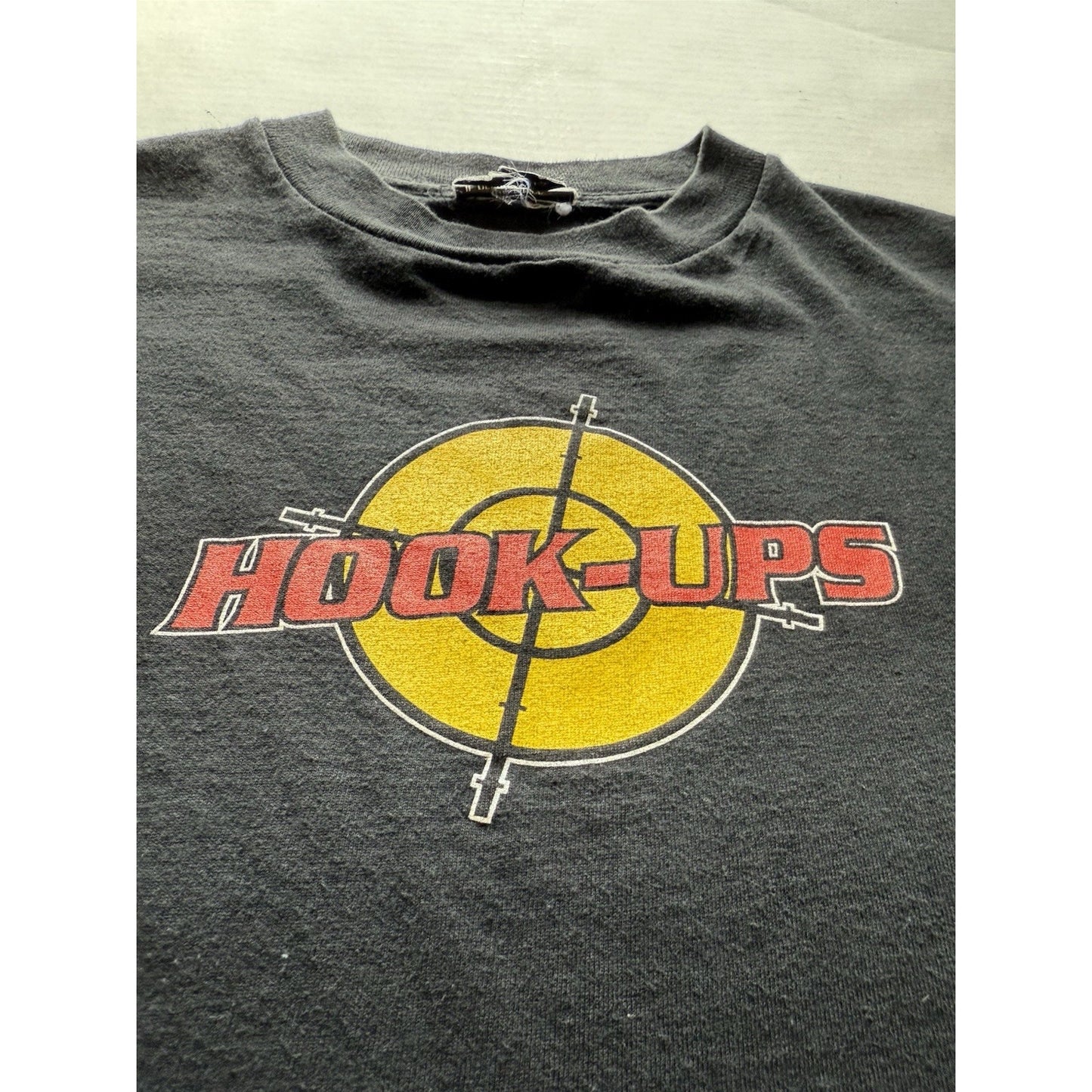 Vintage Hook-Ups Target Logo Black T-Shirt Size S 100% Cotton Skate Streetwear