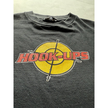 Vintage Hook-Ups Target Logo Black T-Shirt Size S 100% Cotton Skate Streetwear