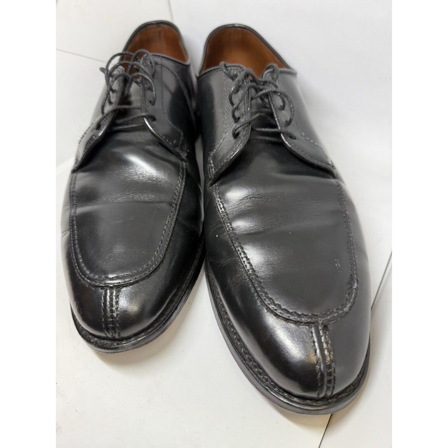 Allen Edmonds USA 12 D Black Leather Lasalle Split Toe Derby Dress Shoes Fancy