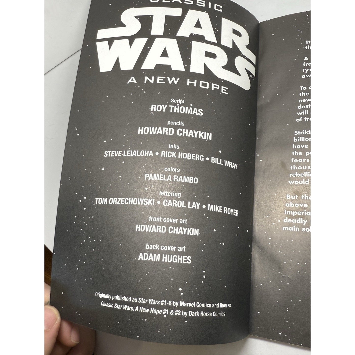 Star Wars A New Hope Comic Dark Horse TPB Roy Thomas Howard Chaykin 1990s First