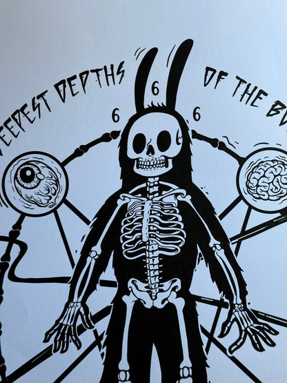 Nychos Rabbit Eye Movement Deepest Depths Burrow Signed Print 256/300 18x24