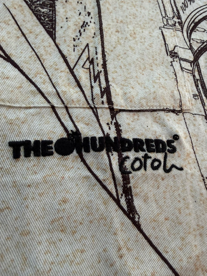 The Hundreds x Cotoh Camp Shirt Cream Mens XL NWOT Anime Manga City Print