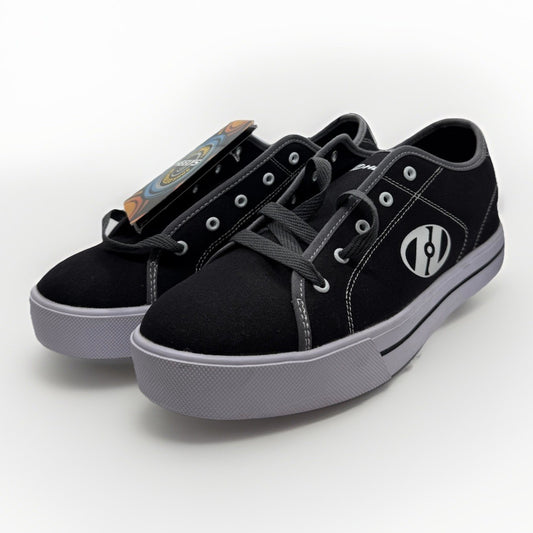 Heelys Men’s Size 11 Black Canvas Skate Shoes With Wheels HES10459 New Adult Fun