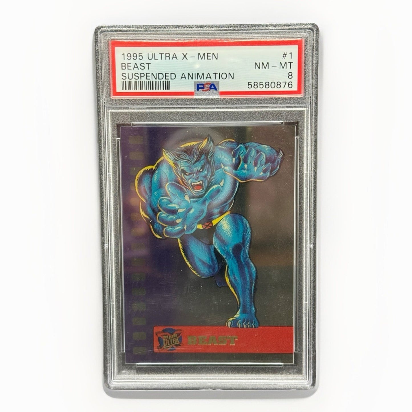 1995 Marvel Ultra X-Men BEAST Suspended Animation #1 PSA 8 Fleer Card NM-MT