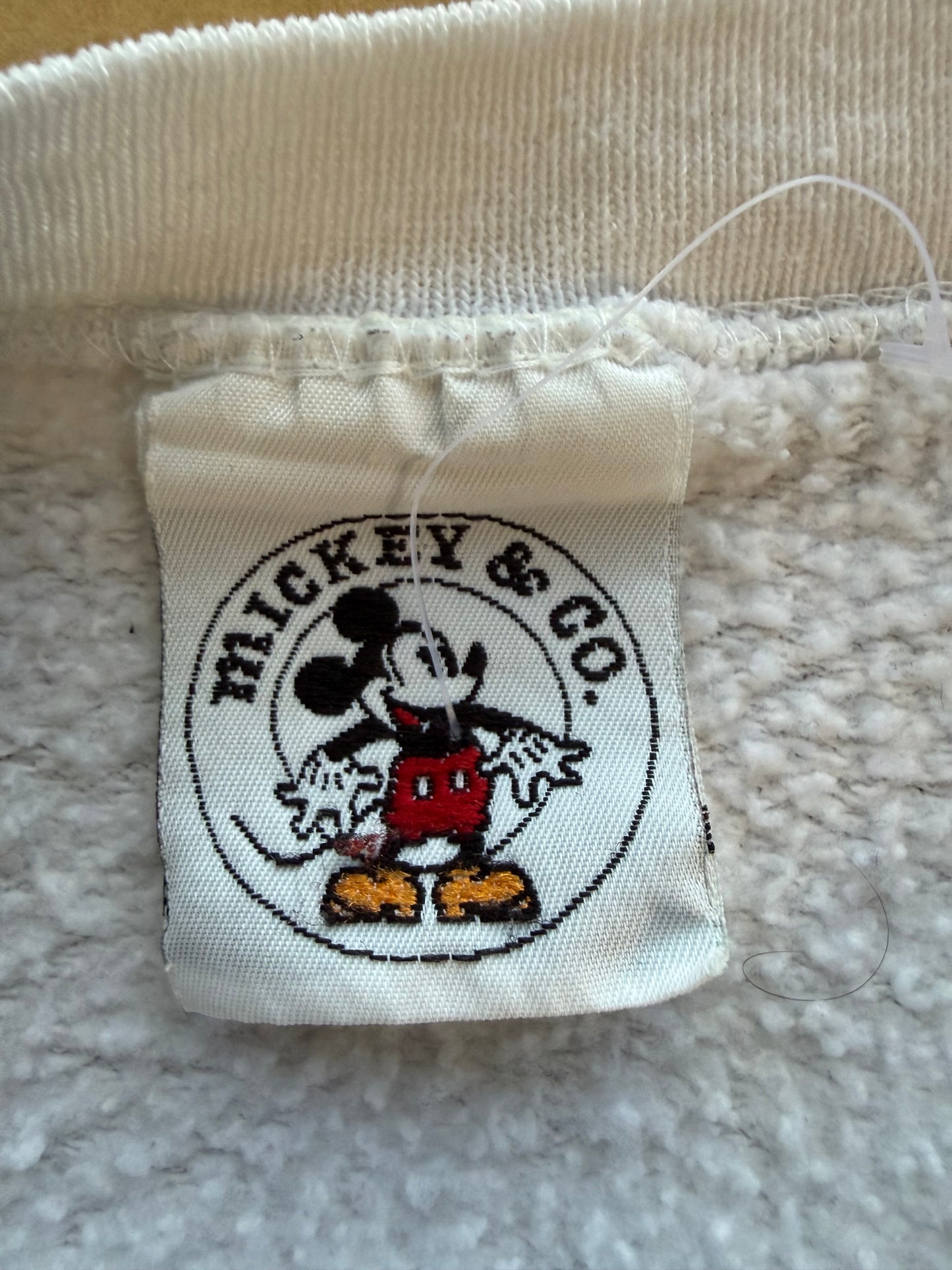 Vintage Mickey & Co Crewneck Sweatshirt Red Plaid M Patch Mickey Mouse
