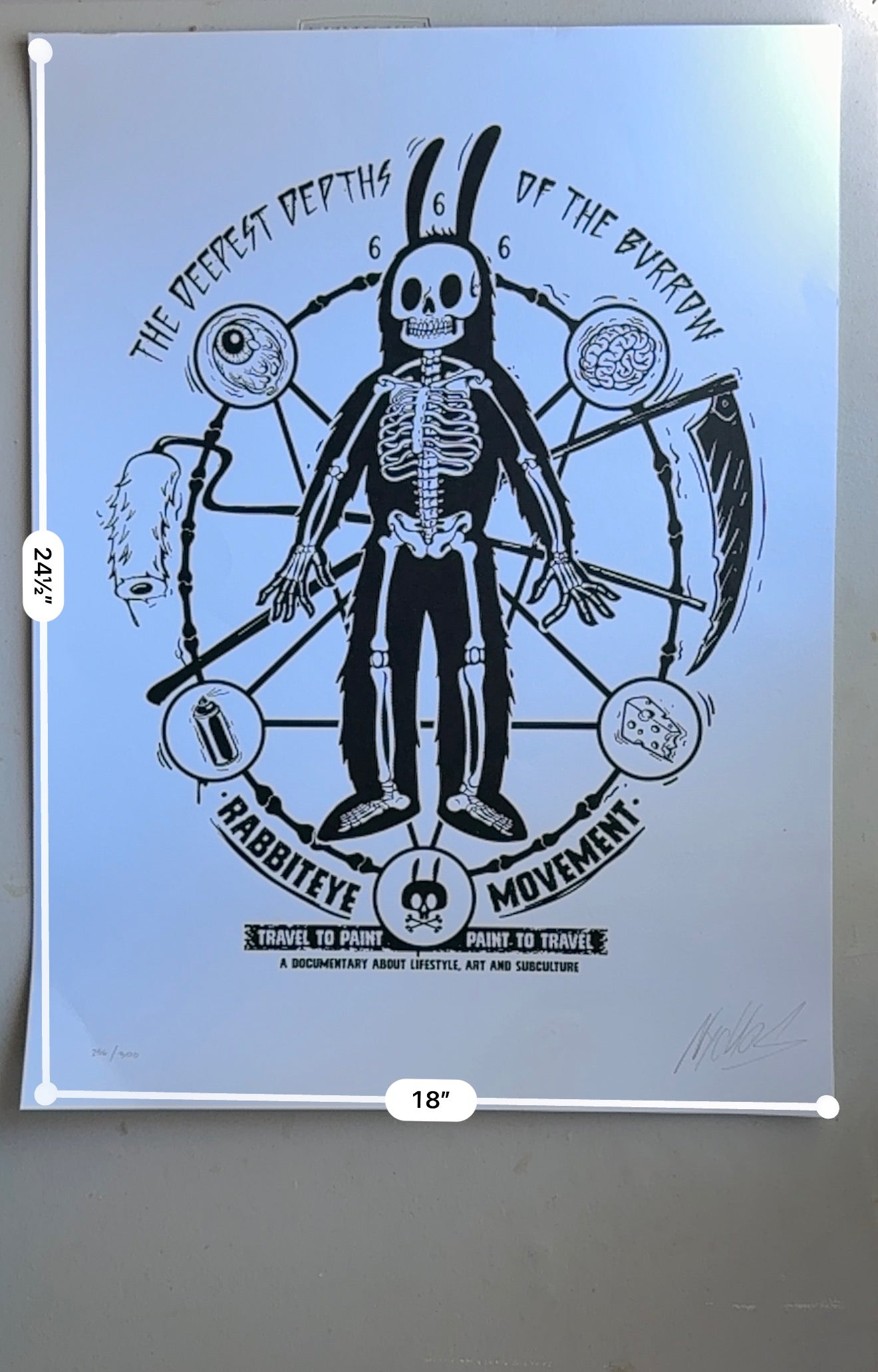 Nychos Rabbit Eye Movement Deepest Depths Burrow Signed Print 256/300 18x24