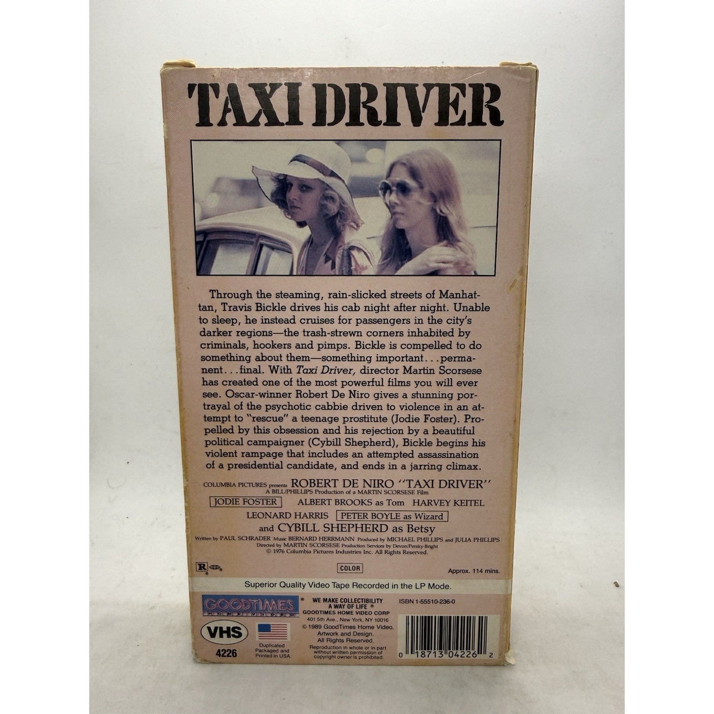 Taxi Driver VHS 1989 GoodTimes Home Video Robert De Niro Martin Scorsese Film