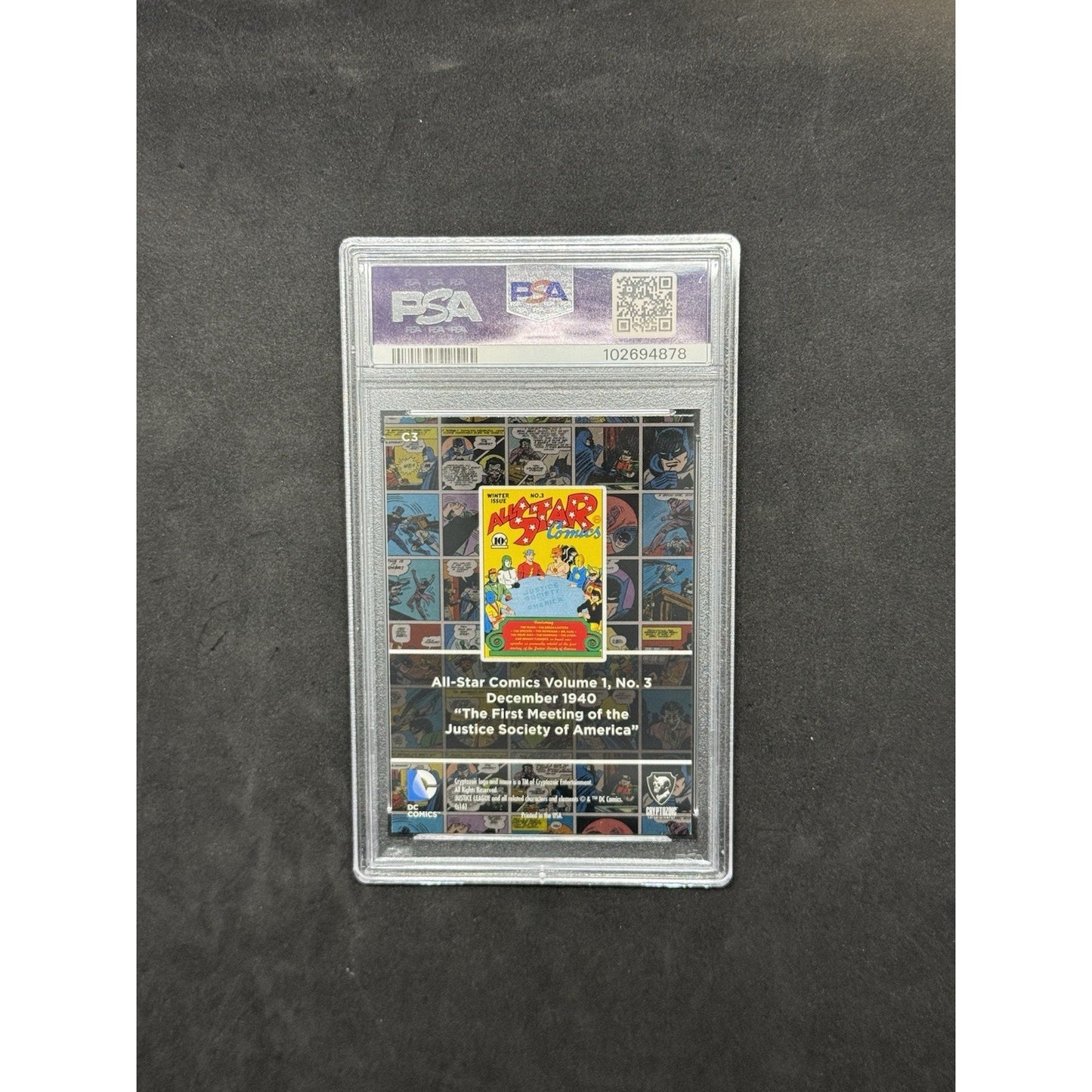 2016 DC Comics Cryptozoic All-Star Comics #3 Cover Art C3 JSA PSA 9 Mint Hero