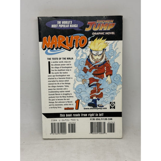 Naruto Vol 1 Manga Masashi Kishimoto Shonen Jump Graphic Novel Uzumaki 2003 Eng
