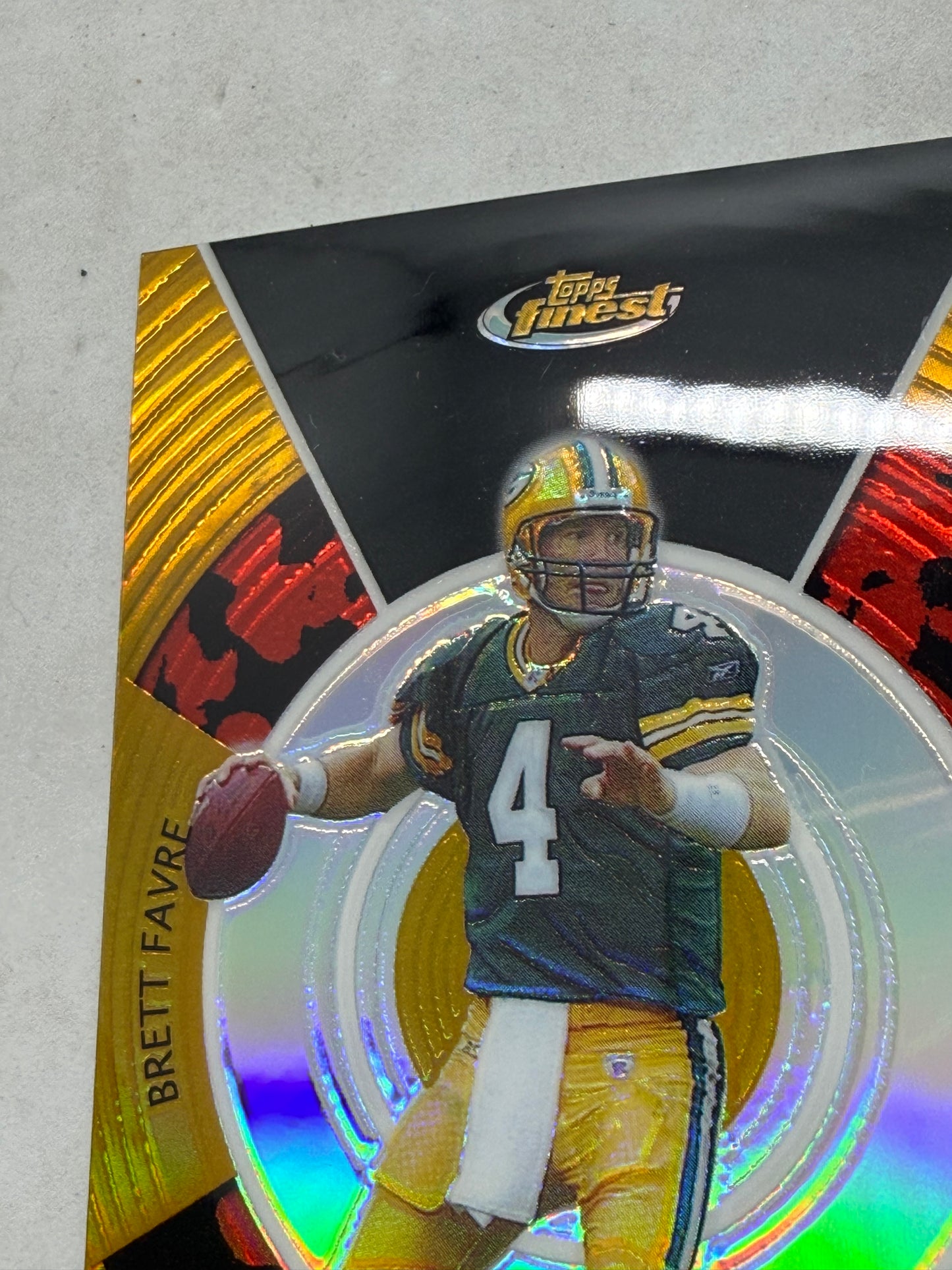 2005 Topps Finest Brett Favre Gold Refractor Card Serial 03 of 49